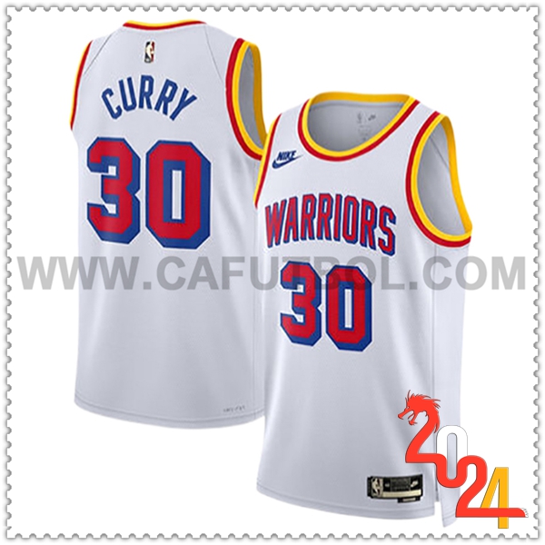 Maglia Golden State Warriors (CURRY #30) 2024/25 Bianco/Rosso/Giallo -02