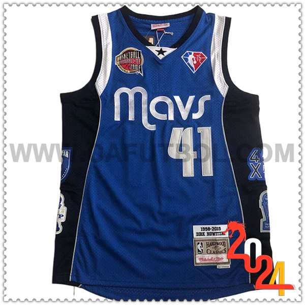 Maglia Dallas Mavericks (NOWITZKI #41) 2024/25 Blu/Nero