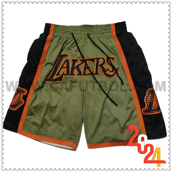 Pantaloncini NBA Los Angeles Lakers 2024/25 Verde/Nero/Arancia