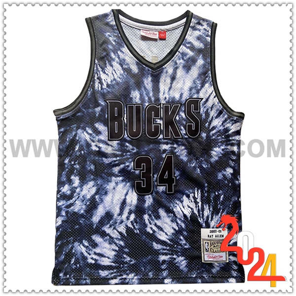 Maglia Milwaukee Bucks (ALLEN #34) 2024/25 Nero/Bianco
