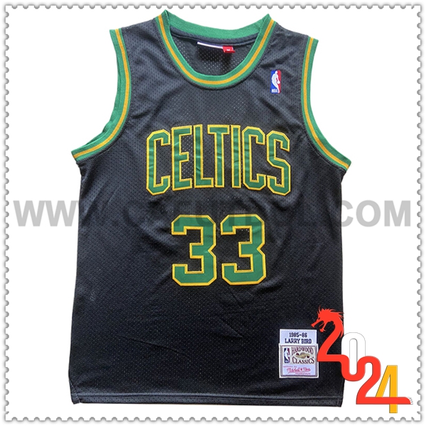 Maglia Boston Celtics (BIRD #33) 2024/25 Nero/Verde