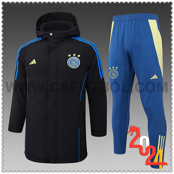 Tuta Piumino Con Cappuccio Ajax Nero/Blu 2024 2025
