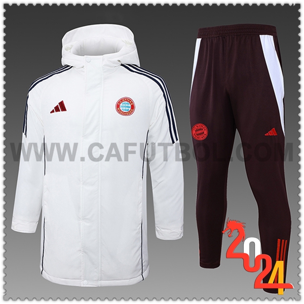 Tuta Piumino Con Cappuccio Bayern Monaco Bianco/Nero/Rosso 2024 2025