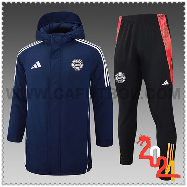 Tuta Piumino Con Cappuccio Bayern Monaco Blu/Bianco 2024 2025