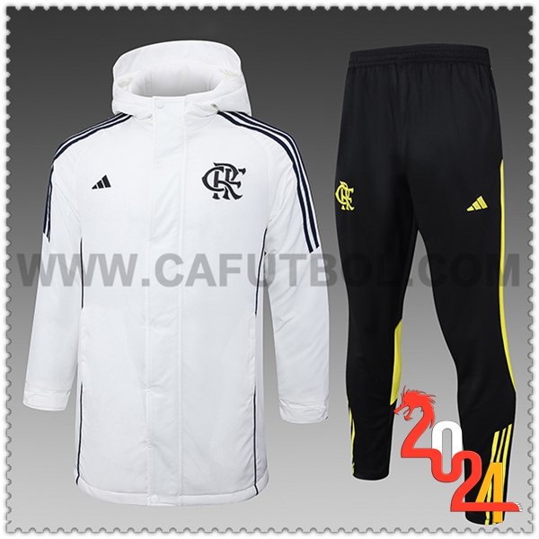Tuta Piumino Con Cappuccio Flamengo Bianco/Nero/Giallo 2024 2025 -02