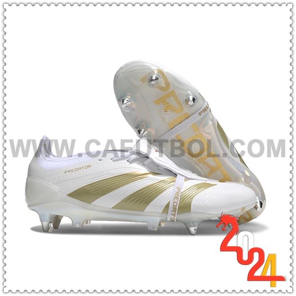 Adidas Scarpe da Calcio Predator Elite Tongue SG Bianco/Giallo