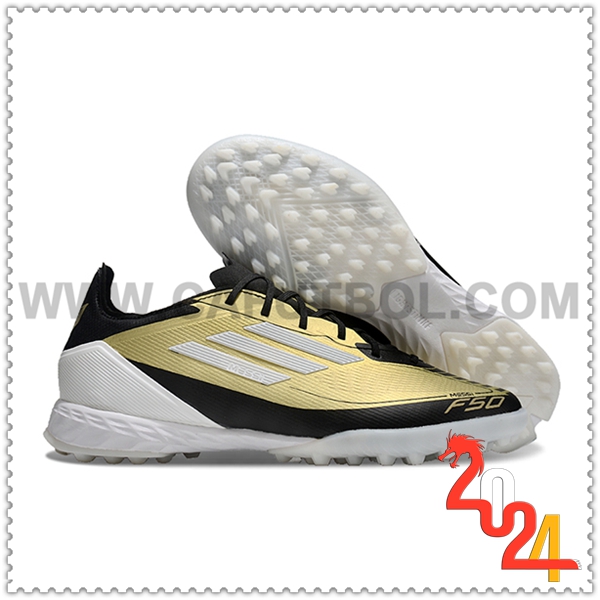 Adidas Scarpe da Calcio F50 PRO TF Nero/Giallo/Bianco