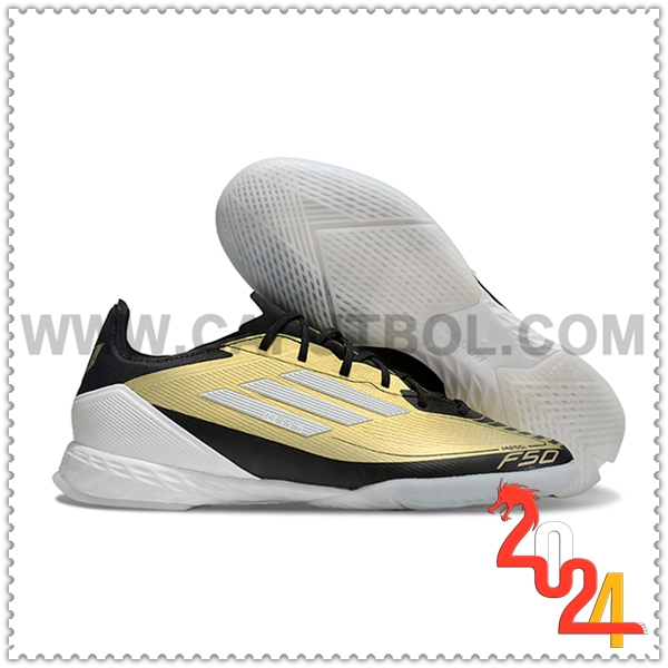 Adidas Scarpe da Calcio F50 PRO IC Nero/Giallo/Bianco
