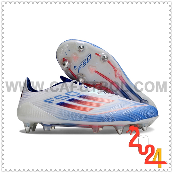 Adidas Scarpe da Calcio F50 ELITE SG Bianco/Blu/Arancia