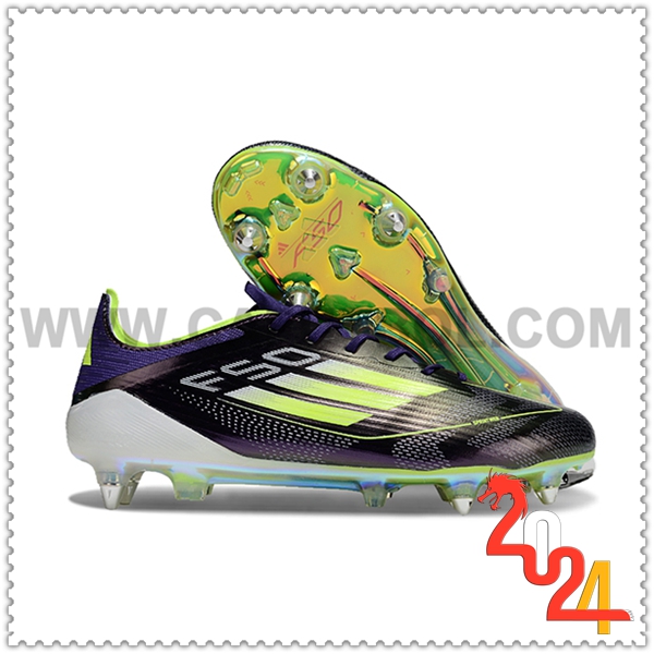 Adidas Scarpe da Calcio F50 ELITE SG Nero/Verde/viola