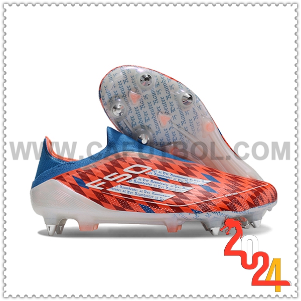 Adidas Scarpe da Calcio F50 Elite Laceless SG Arancia/Blu