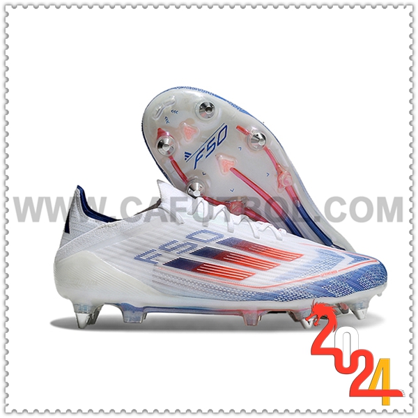 Adidas Scarpe da Calcio F50 Elite SG Bianco/Blu/Arancia