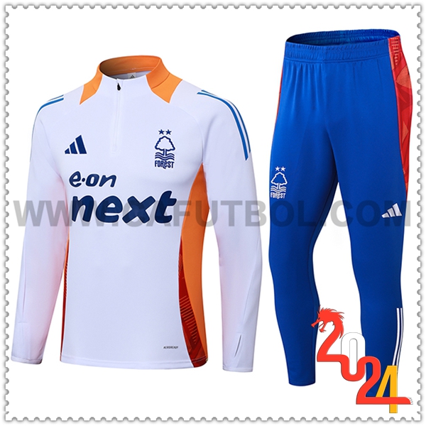 Tuta Allenamento Nottingham Forest Bianco/Arancia/Blu 2024 2025