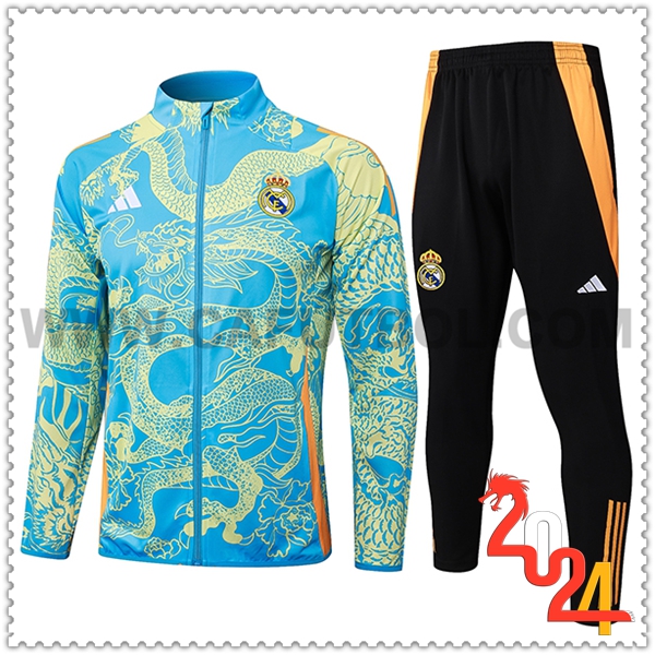Tuta Allenamento Giacca Real Madrid Blu/Giallo 2024 2025 -02
