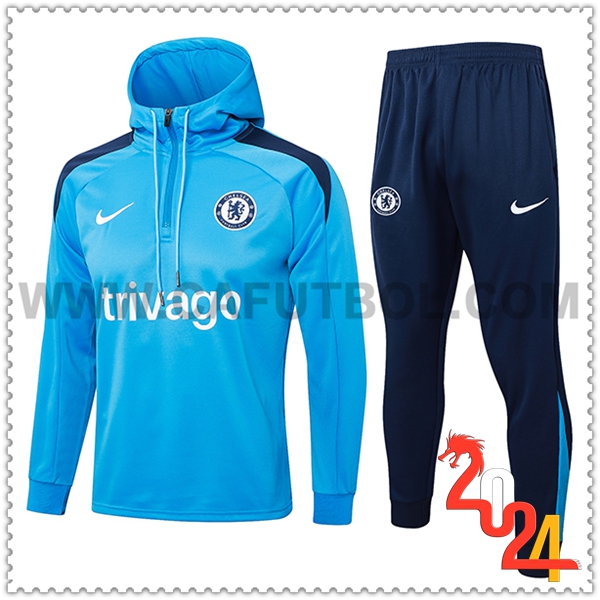 Giacca Con Cappuccio Tuta FC Chelsea Blu 2024 2025