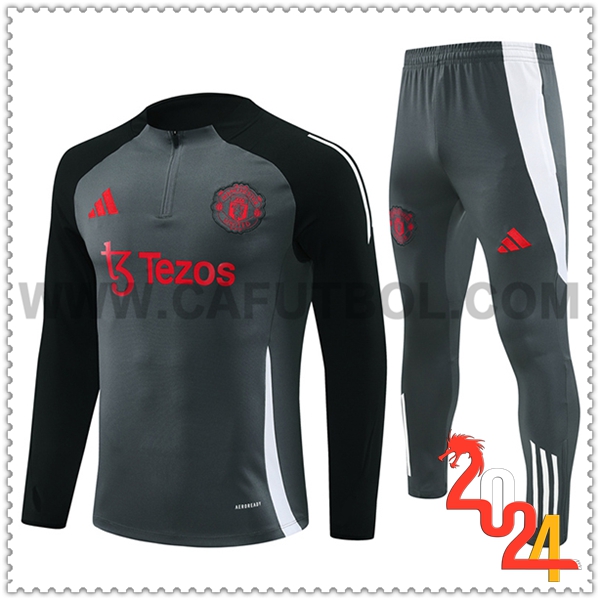 Tuta Allenamento Manchester United Grigio/Nero/Bianco 2024 2025