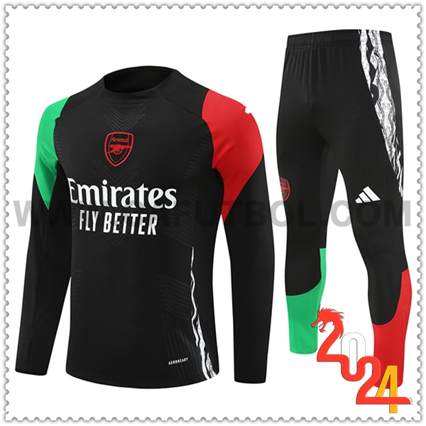 Tuta Allenamento Arsenal Nero/Verde/Rosso 2024 2025 -02
