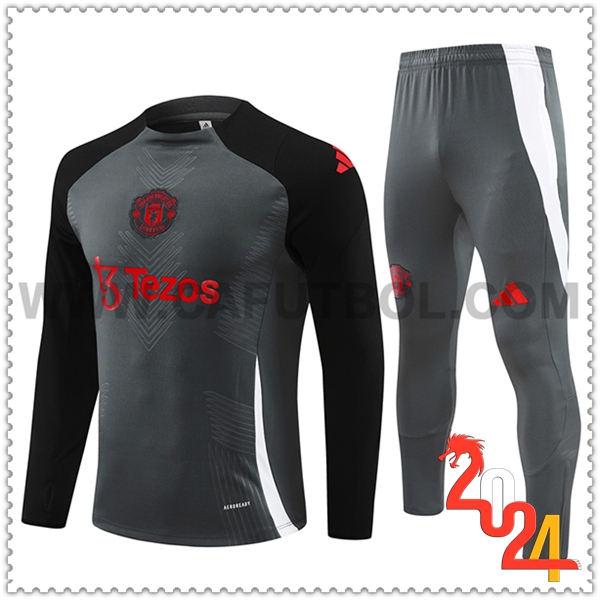 Tuta Allenamento Manchester United Grigio/Nero/Bianco 2024 2025 -02