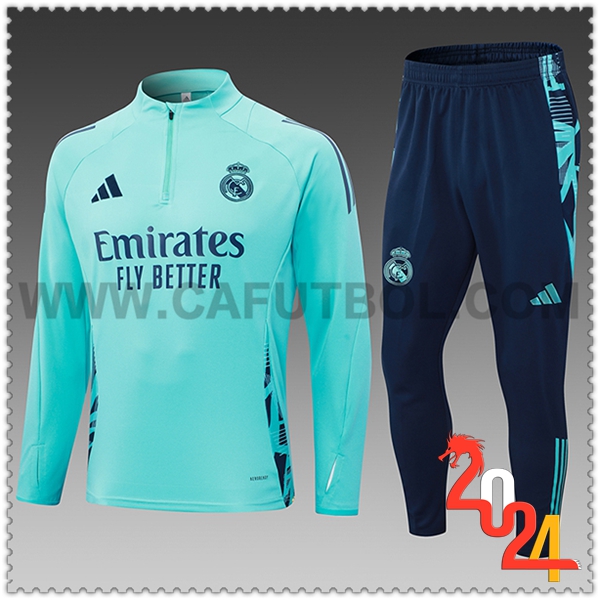 Tuta Allenamento Real Madrid Bambino Verde/Blu 2024 2025 -02