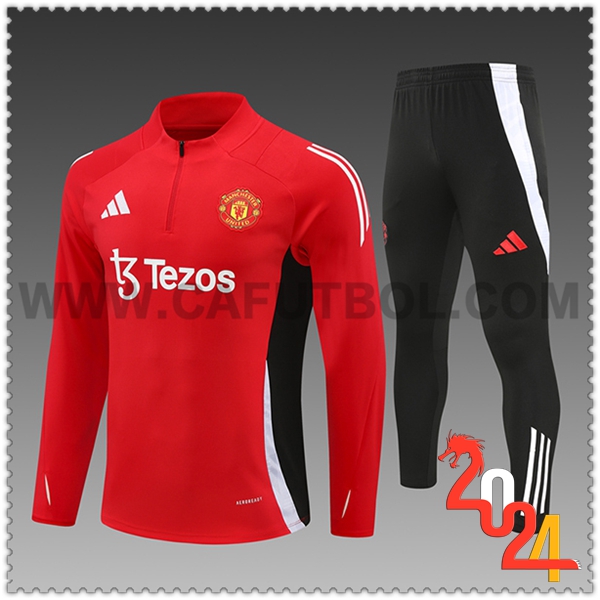 Tuta Allenamento Manchester United Bambino Rosso/Nero/Bianco 2024 2025
