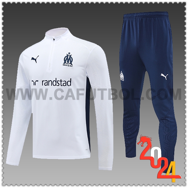 Tuta Allenamento Marsiglia Bambino Bianco/Verde 2024 2025 -02