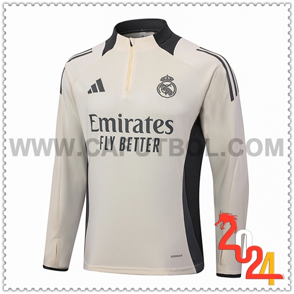Felpa Allenamento Real Madrid Beige/Grigio 2024 2025
