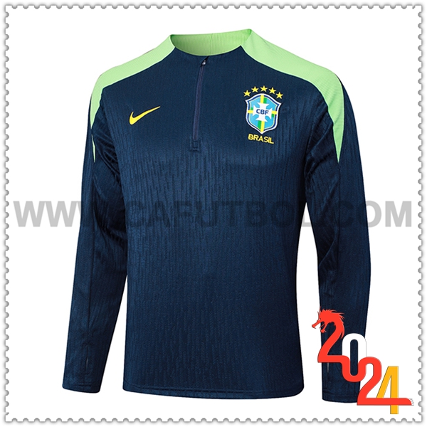 Felpa Allenamento Brasile Blu/Verde 2024 2025
