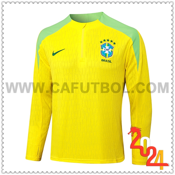 Felpa Allenamento Brasile Giallo/Verde 2024 2025 -02