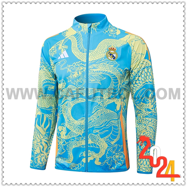 Giacca Calcio Real Madrid Blu/Giallo 2024 2025