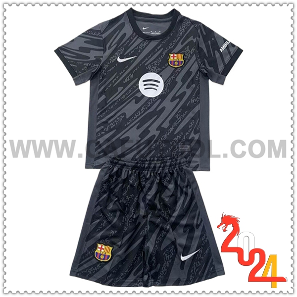 Kit Maglia Portiere FC Barcellona Bambino 2024 2025 Nero