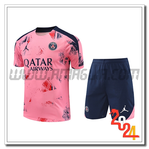 Kit Maglia Allenamento PSG Rosa/Blu 2024 2025