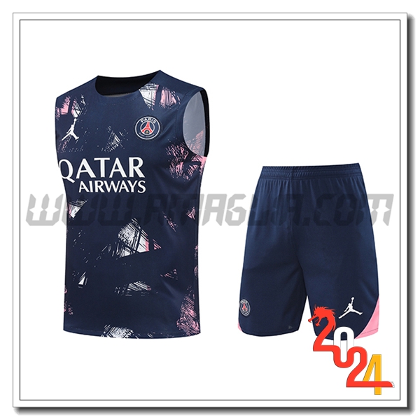 Kit Canotta Allenamento PSG Blu 2024 2025