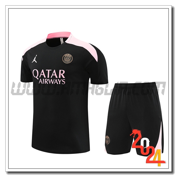 Kit Maglia Allenamento PSG Nero/Rosa 2024 2025