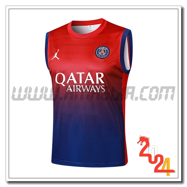 Canotta Allenamento PSG Rosso/Blu 2024 2025 -03