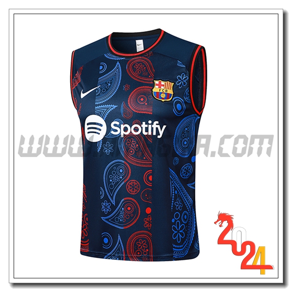 Canotta Allenamento FC Barcellona Blu/Rosso 2024 2025