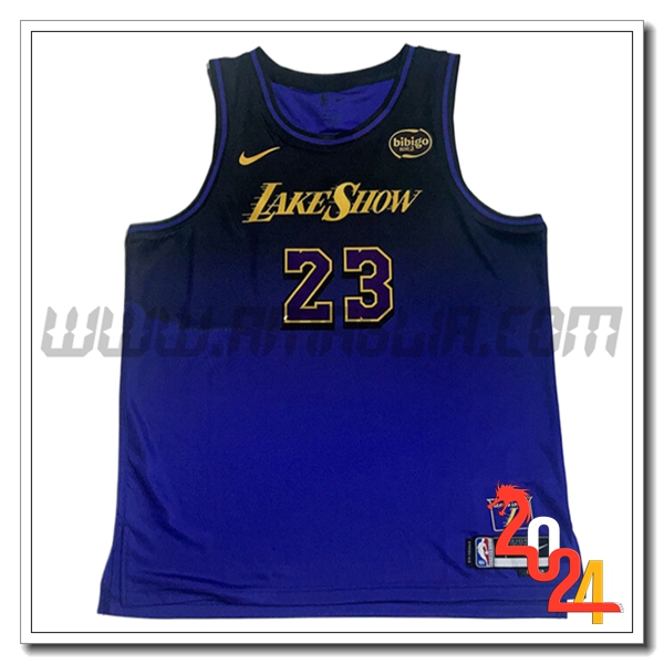 Maglia Los Angeles Lakers (JAMES #23) 2024/25 Nero/viola/Giallo