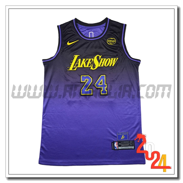 Maglia Los Angeles Lakers (BRYANT #24) 2024/25 Nero/viola/Giallo