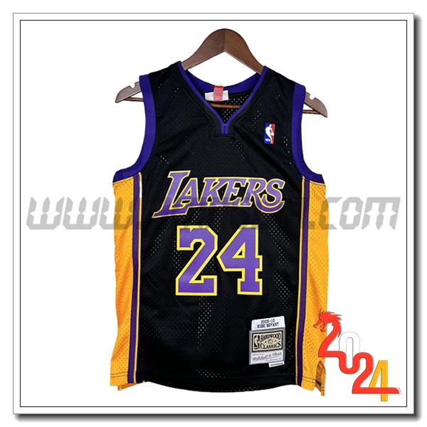 Maglia Los Angeles Lakers (BRYANT #24) 2023/24 Nero/Giallo/viola
