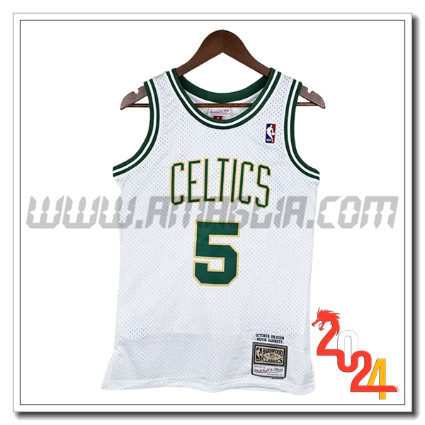 Maglia Boston Celtics (GARNETT #5) 2024/25 Bianco/Verde