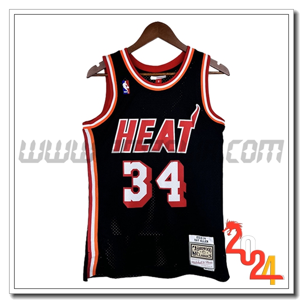 Maglia Miami Heat (ALLEN #34) 2024/25 Nero/Rosso