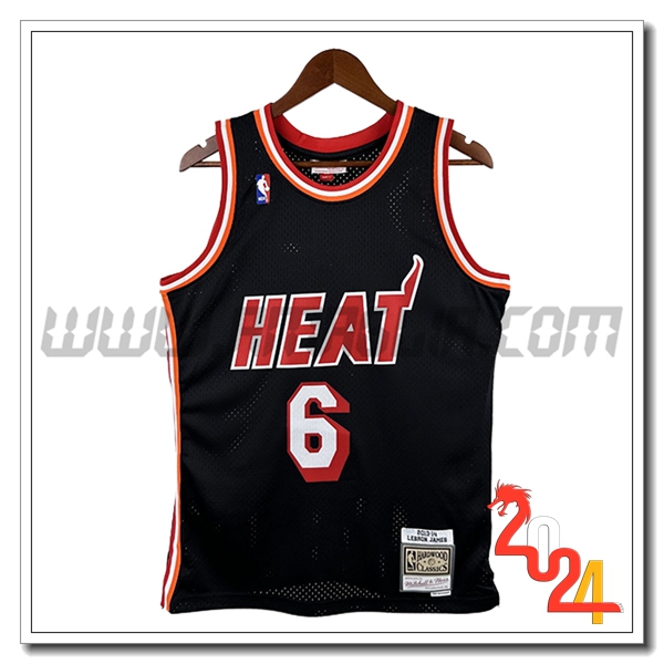 Maglia Miami Heat (JAMES #6) 2024/25 Nero/Rosso