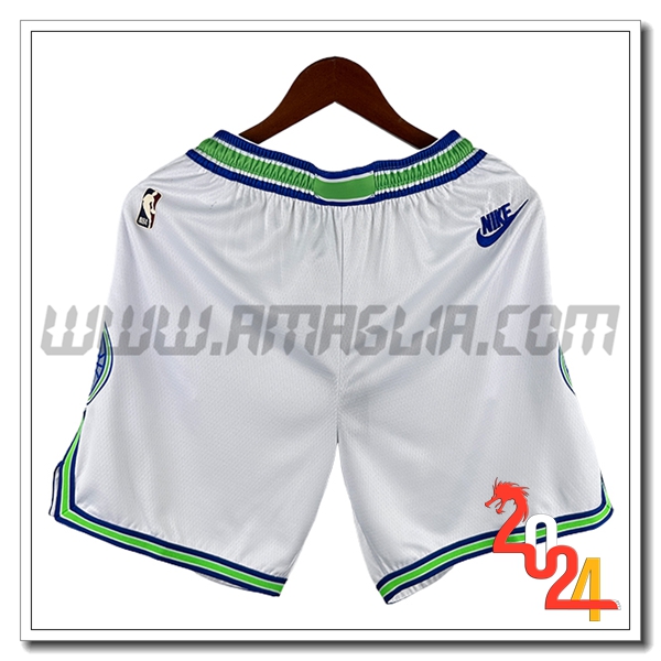 Pantaloncini NBA Minnesota Timberwolves 2024/25 Bianco/Verde -02