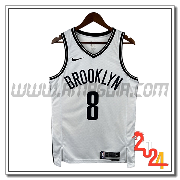 Maglia Brooklyn Nets (CUI #8) 2024/25 Bianco/Nero