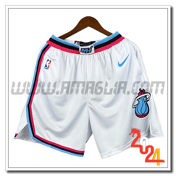 Pantaloncini NBA Miami Heat 2024/25 Bianco