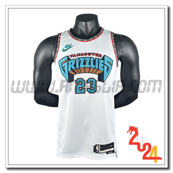Maglia Memphis Grizzlies (Rosa #23) 2024/25 Bianco/Verde