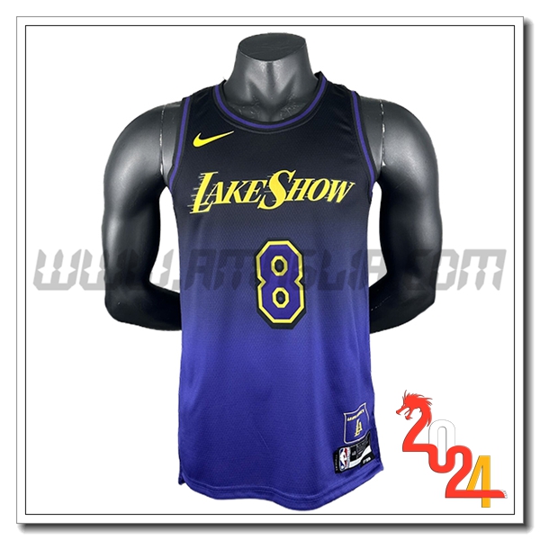 Maglia Los Angeles Lakers (BRYANT #8) 2024/25 viola/Nero