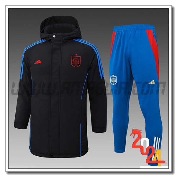 Tuta Piumino Con Cappuccio Spagna Nero/Blu 2024 2025