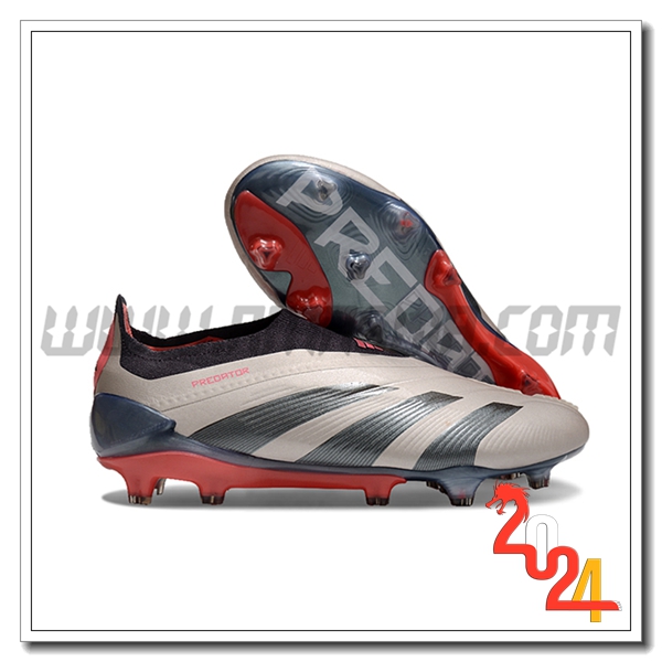 Adidas Scarpe Da Calcio PREDATOR ELITE LACELESS BOOTS FG Grigio/Arancia -02