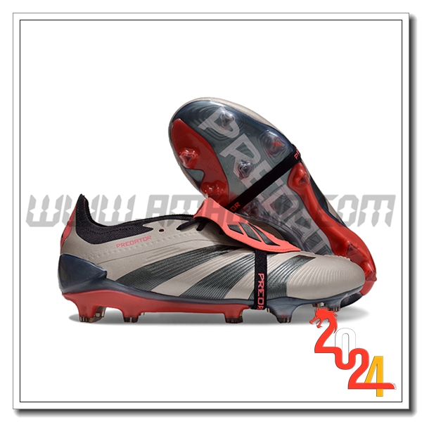 Adidas Scarpe Da Calcio Predator Elite Tongue FG Grigio/Arancia -03