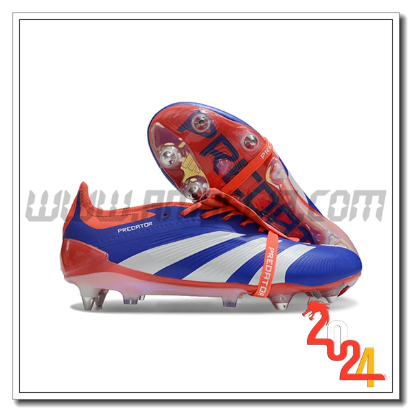 Adidas Scarpe Da Calcio Predator Elite Tongue SG Blu/Arancia/Bianco